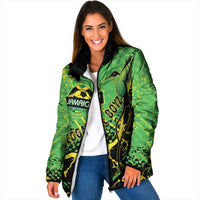 Custom Jamaica Football Padded Jacket Come On Reggae Boyz Red-billed streamertail - Wonder Print Shop