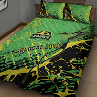 Jamaica Football Quilt Bed Set Come On Reggae Boyz Red-billed streamertail - Wonder Print Shop