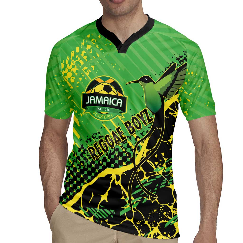 Custom Jamaica Football Rugby Jersey Come On Reggae Boyz Red-billed streamertail - Wonder Print Shop