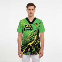 Custom Jamaica Football Scrub Top Come On Reggae Boyz Red-billed streamertail - Wonder Print Shop