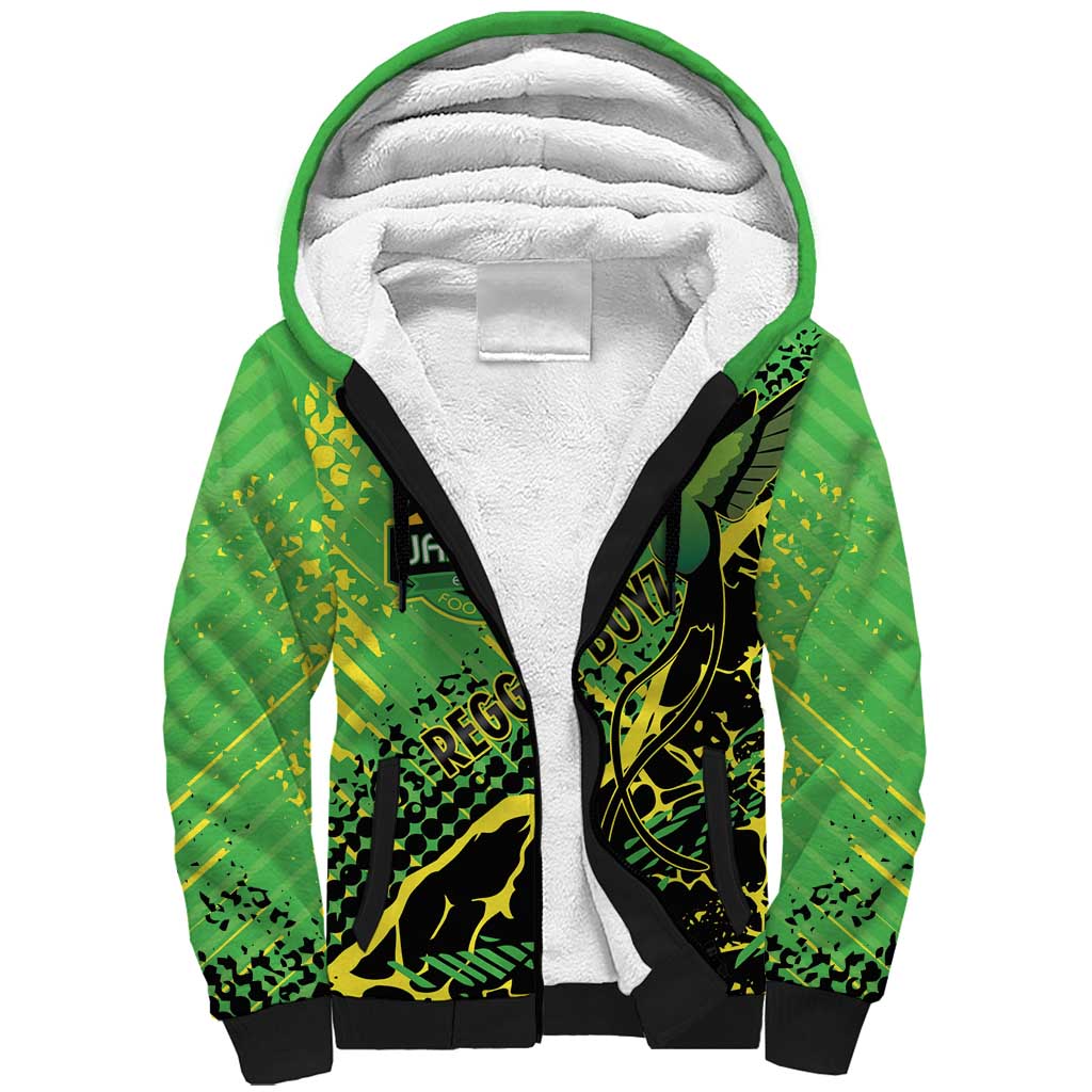 Custom Jamaica Football Sherpa Hoodie Come On Reggae Boyz Red-billed streamertail - Wonder Print Shop