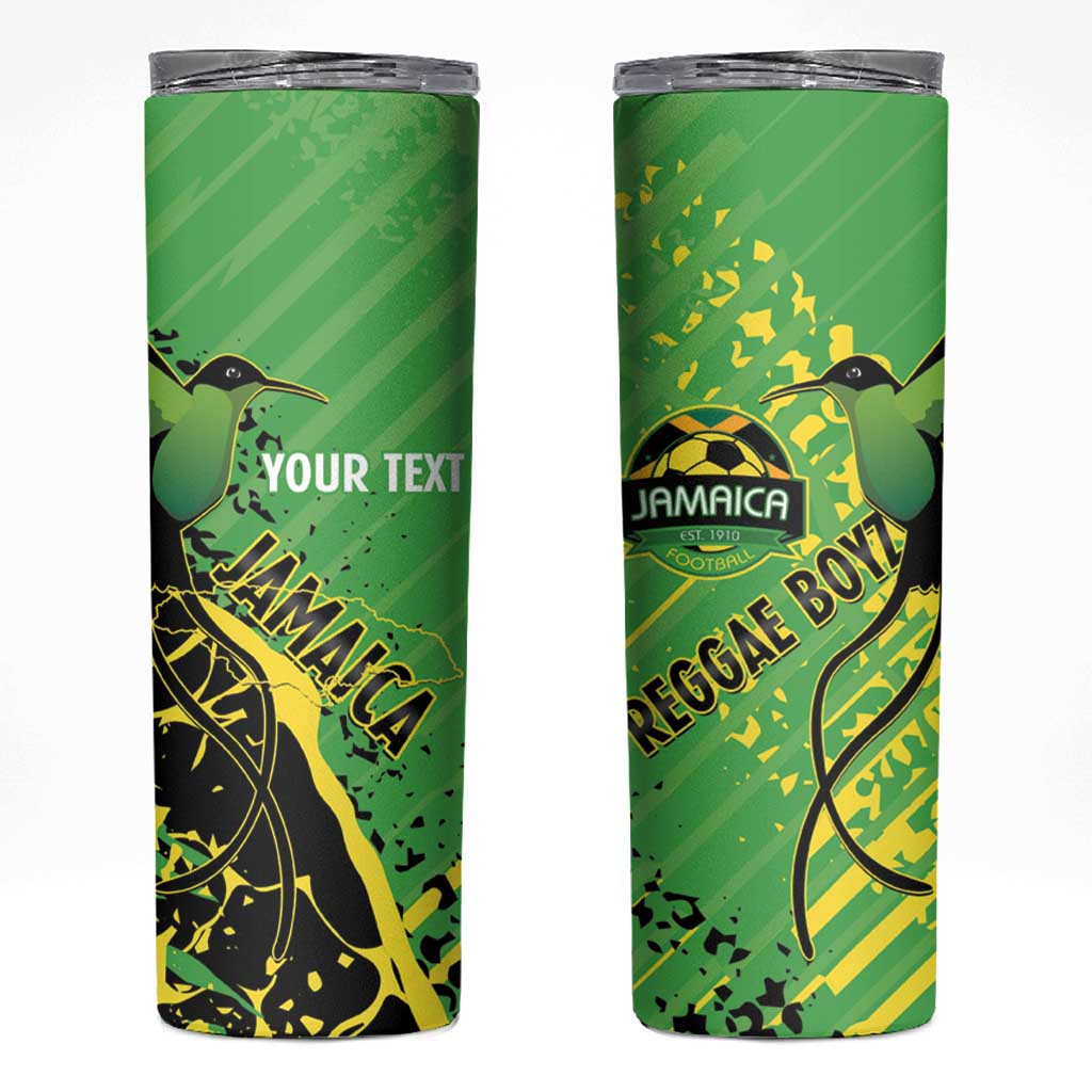 Custom Jamaica Football Skinny Tumbler Come On Reggae Boyz Red-billed streamertail - Wonder Print Shop