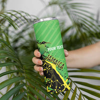 Custom Jamaica Football Skinny Tumbler Come On Reggae Boyz Red-billed streamertail - Wonder Print Shop