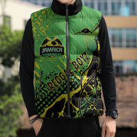Custom Jamaica Football Sleeveless Puffer Jacket Come On Reggae Boyz Red-billed streamertail LT14