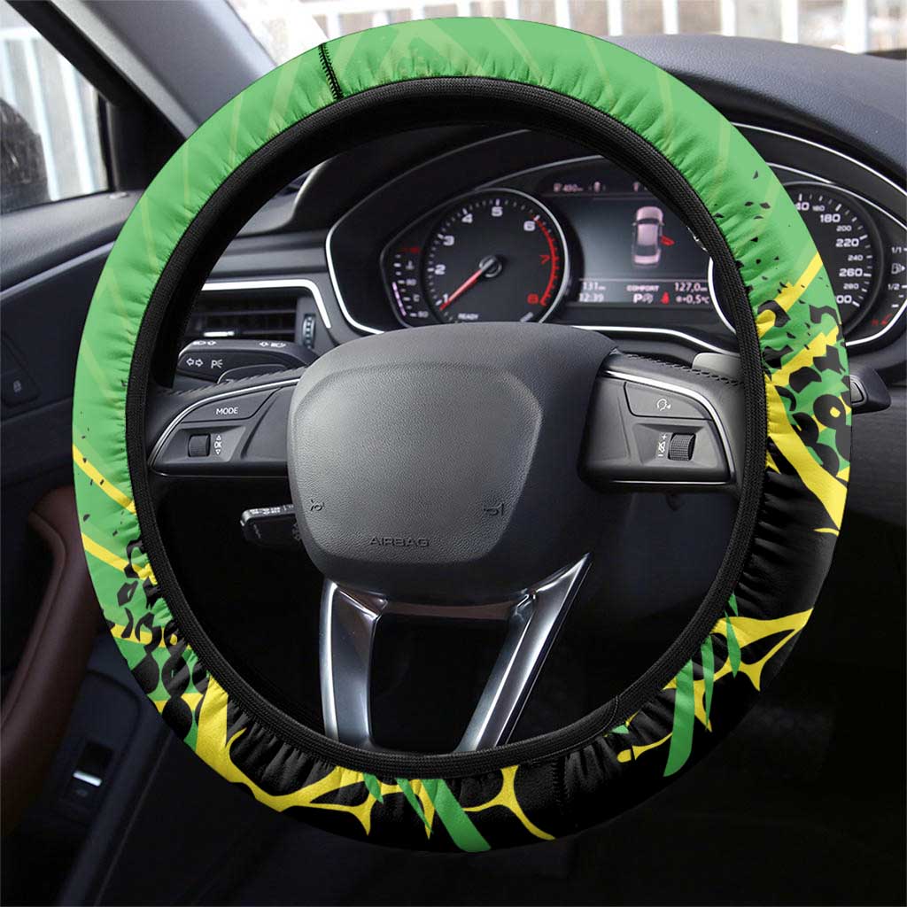 Jamaica Football Steering Wheel Cover Come On Reggae Boyz Red-billed streamertail - Wonder Print Shop