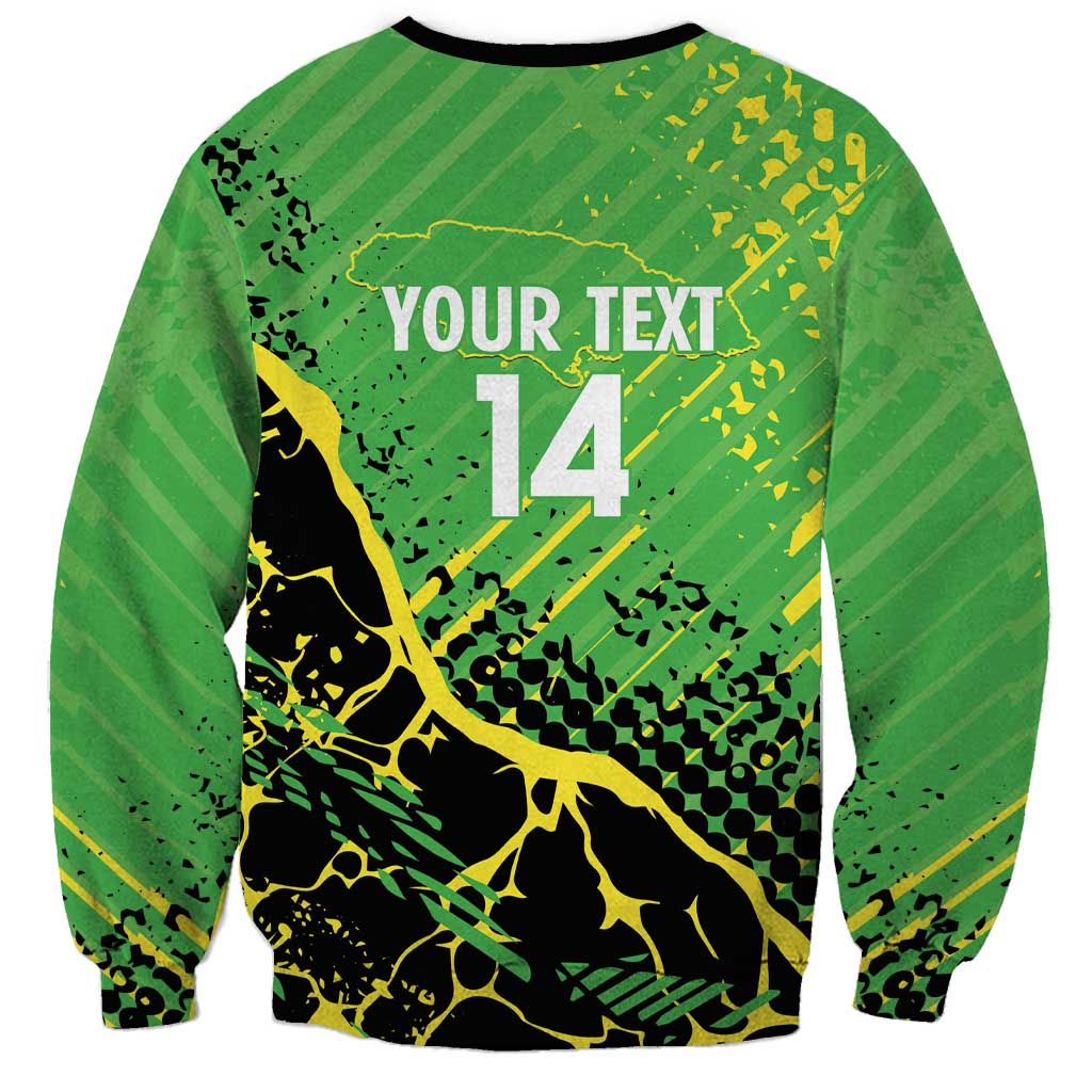 Custom Jamaica Football Sweatshirt Come On Reggae Boyz Red-billed streamertail - Wonder Print Shop
