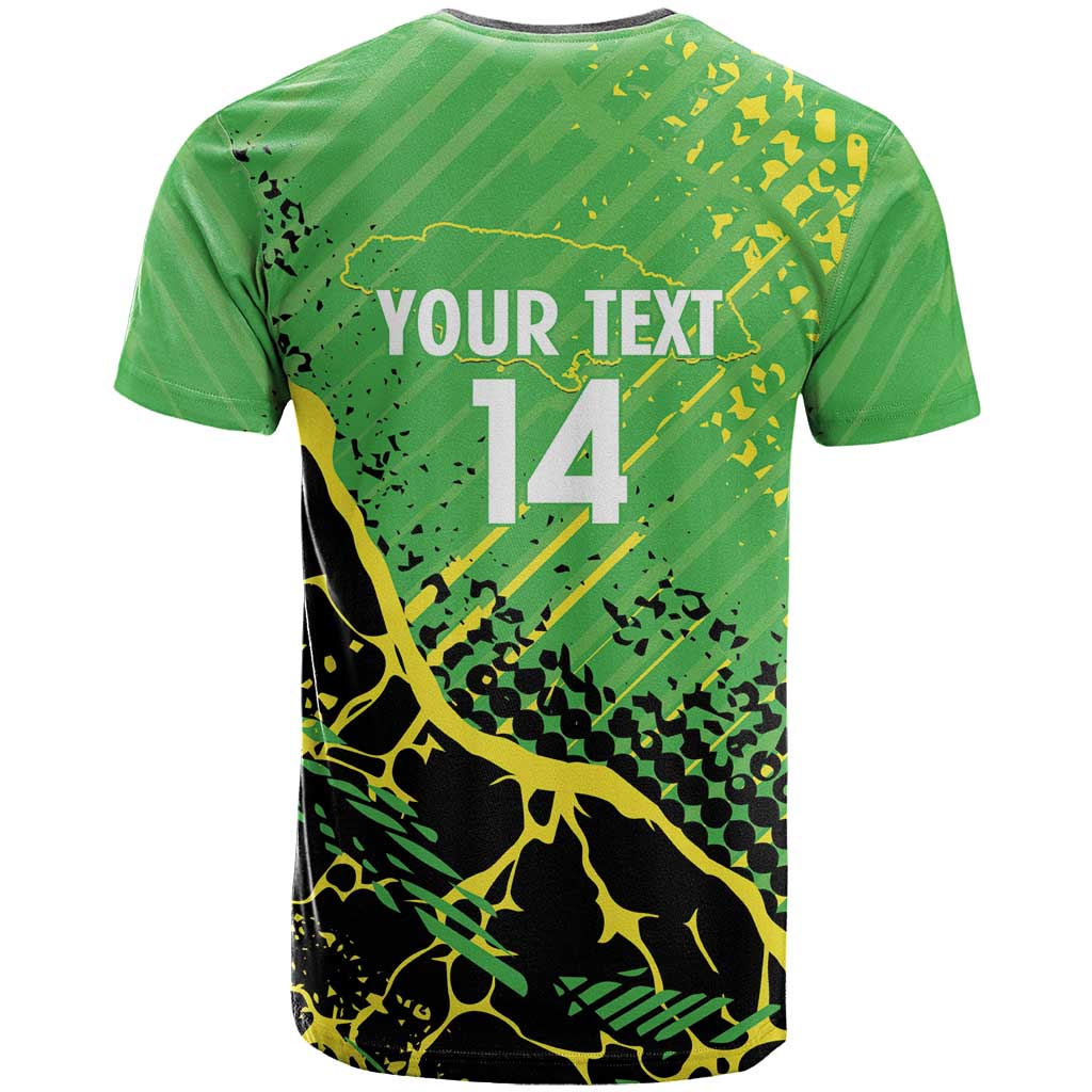 Custom Jamaica Football T Shirt Come On Reggae Boyz Red-billed streamertail - Wonder Print Shop