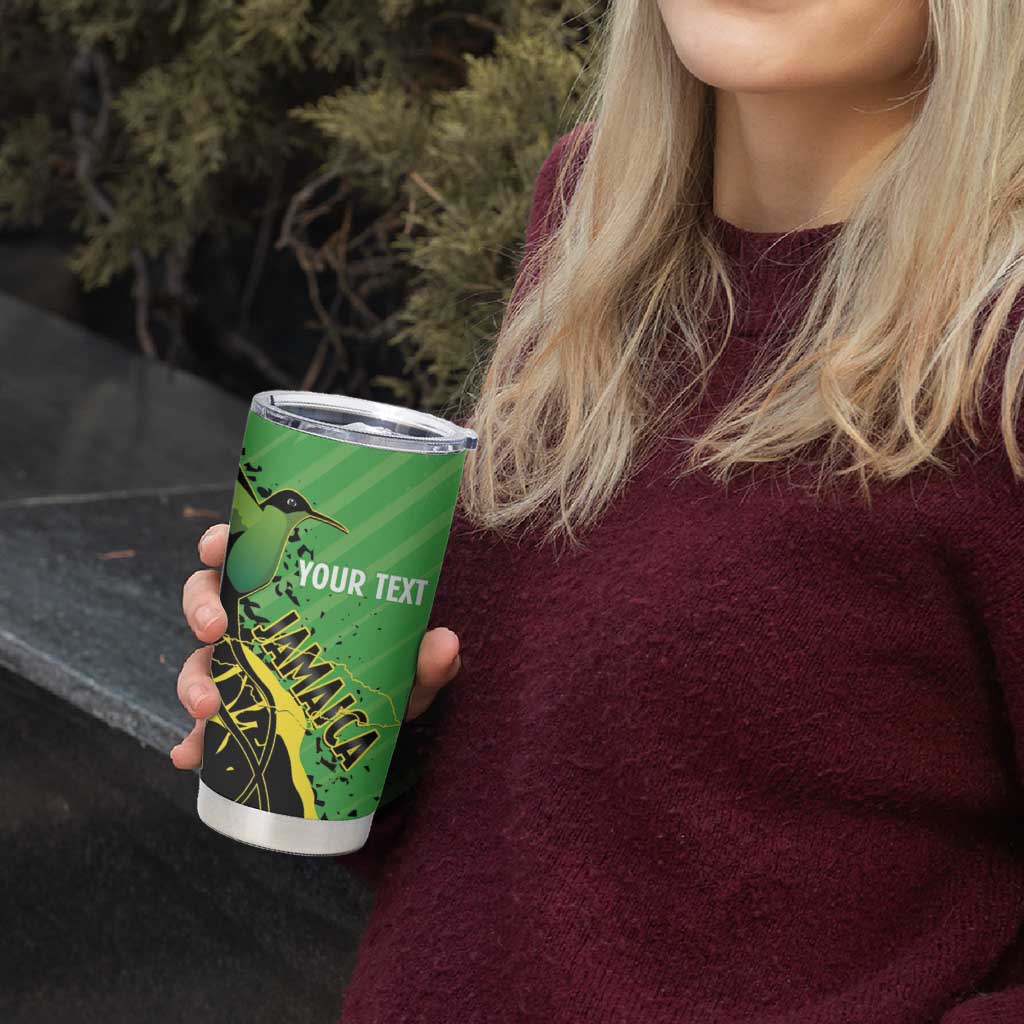 Custom Jamaica Football Tumbler Cup Come On Reggae Boyz Red-billed streamertail - Wonder Print Shop