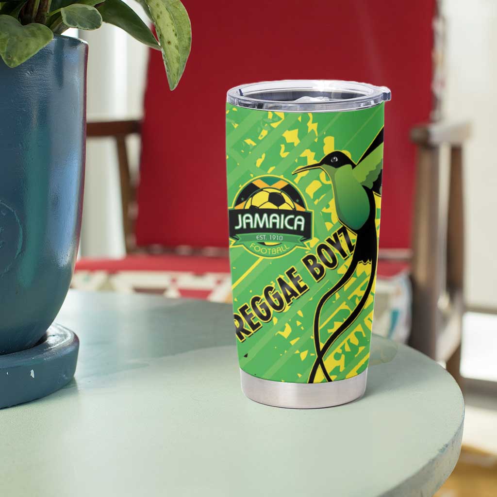 Custom Jamaica Football Tumbler Cup Come On Reggae Boyz Red-billed streamertail - Wonder Print Shop