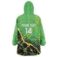 Custom Jamaica Football Wearable Blanket Hoodie Come On Reggae Boyz Red-billed streamertail - Wonder Print Shop