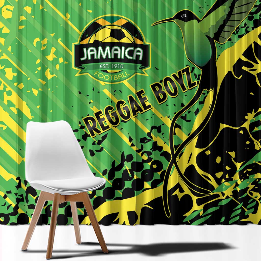Jamaica Football Window Curtain Come On Reggae Boyz Red-billed streamertail - Wonder Print Shop