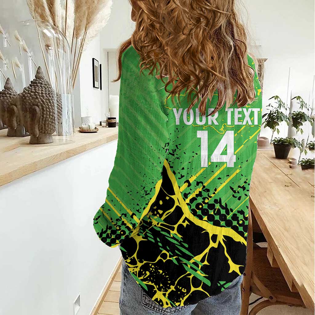 Custom Jamaica Football Women Casual Shirt Come On Reggae Boyz Red-billed streamertail - Wonder Print Shop