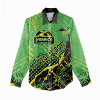 Custom Jamaica Football Women Casual Shirt Come On Reggae Boyz Red-billed streamertail - Wonder Print Shop