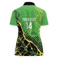 Custom Jamaica Football Women Polo Shirt Come On Reggae Boyz Red-billed streamertail - Wonder Print Shop