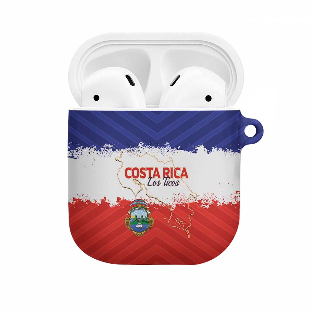 Costa Rica Football AirPods Case Map With Los Ticos Sporty Style - Wonder Print Shop
