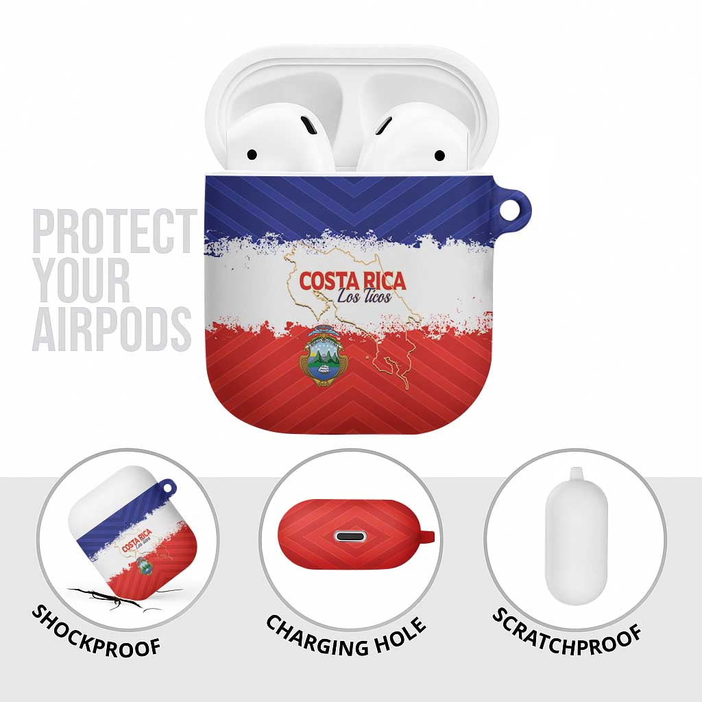 Costa Rica Football AirPods Case Map With Los Ticos Sporty Style - Wonder Print Shop
