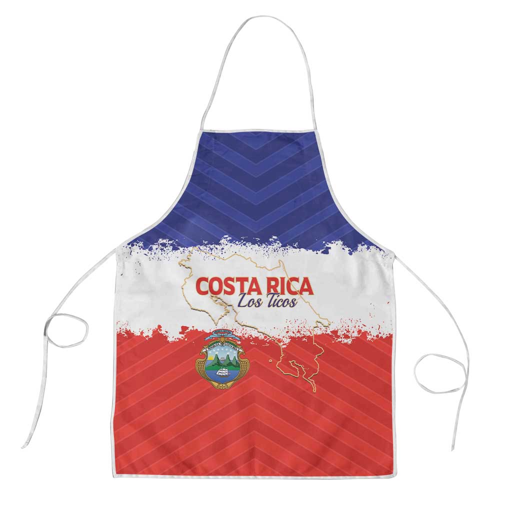 Costa Rica Football Apron Map With Los Ticos Sporty Style - Wonder Print Shop