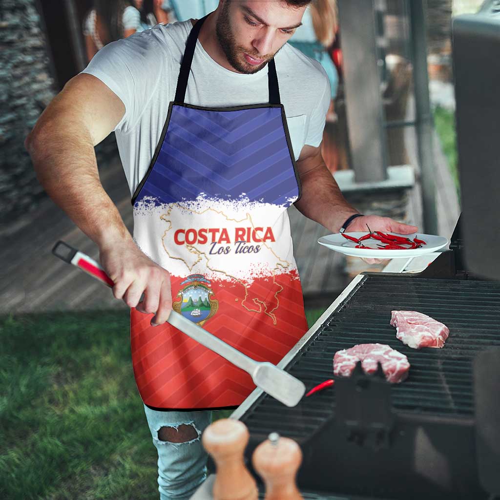 Costa Rica Football Apron Map With Los Ticos Sporty Style - Wonder Print Shop