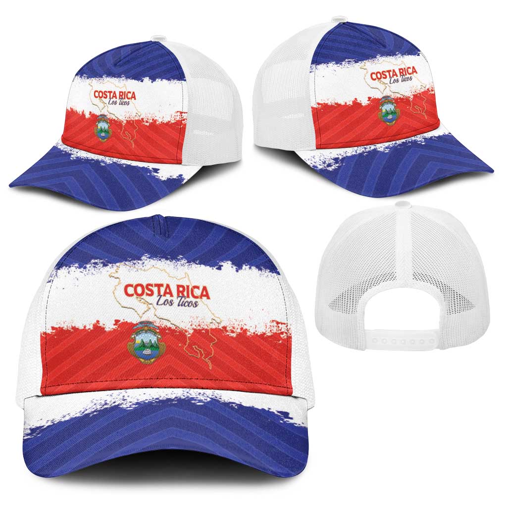 Costa Rica Football Baseball Net Cap Map With Los Ticos Sporty Style - Wonder Print Shop