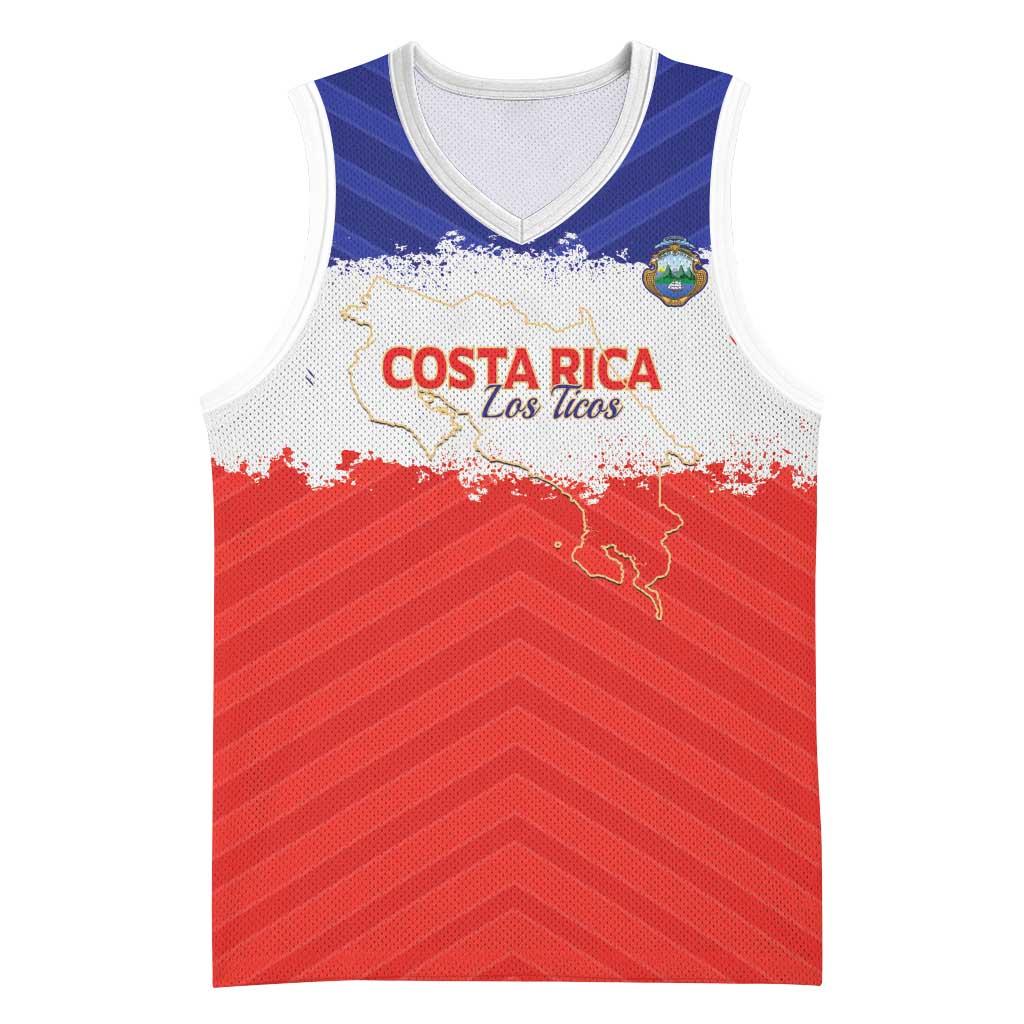 Custom Costa Rica Football Basketball Jersey Map With Los Ticos Sporty Style - Wonder Print Shop