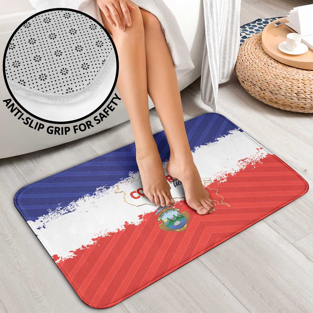 Costa Rica Football Bathroom Set Map With Los Ticos Sporty Style - Wonder Print Shop