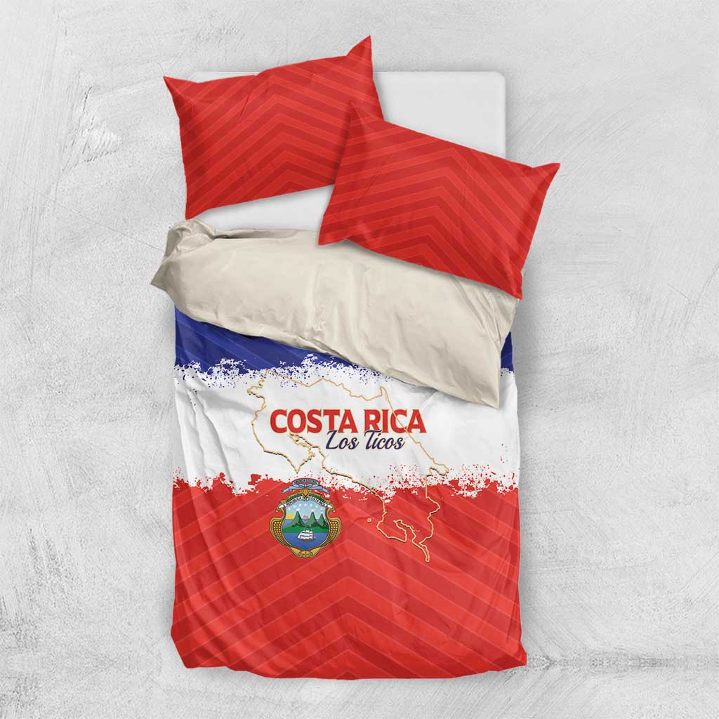 Costa Rica Football Bedding Set Map With Los Ticos Sporty Style - Wonder Print Shop