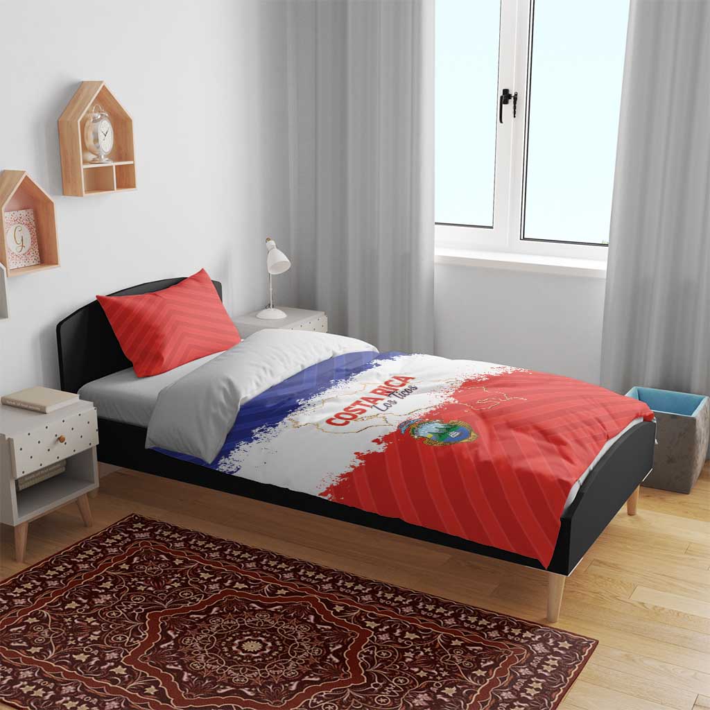 Costa Rica Football Bedding Set Map With Los Ticos Sporty Style - Wonder Print Shop