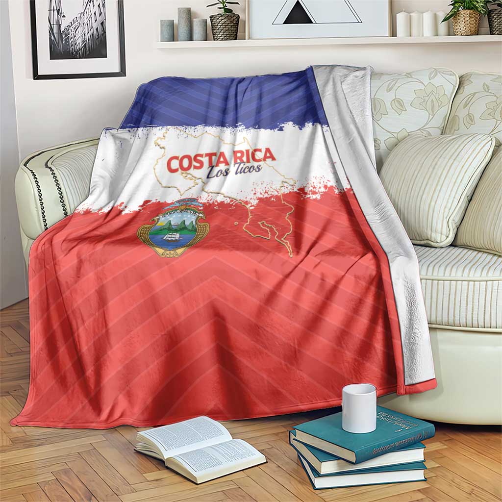 Costa Rica Football Blanket Map With Los Ticos Sporty Style - Wonder Print Shop