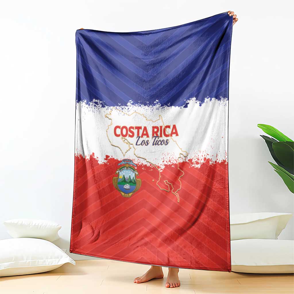 Costa Rica Football Blanket Map With Los Ticos Sporty Style - Wonder Print Shop