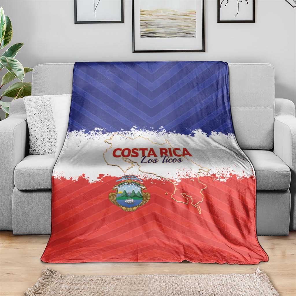 Costa Rica Football Blanket Map With Los Ticos Sporty Style - Wonder Print Shop