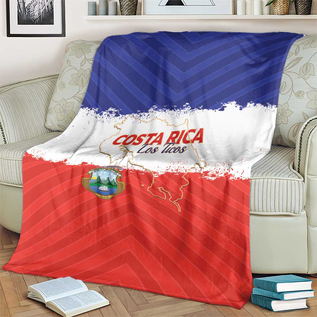 Costa Rica Football Blanket Map With Los Ticos Sporty Style - Wonder Print Shop