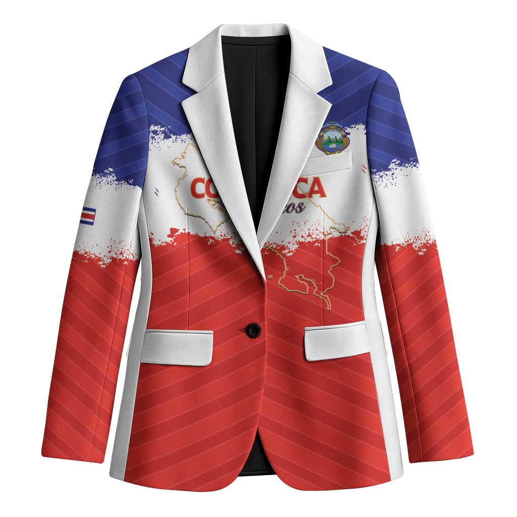 Custom Costa Rica Football Blazer Map With Los Ticos Sporty Style - Wonder Print Shop