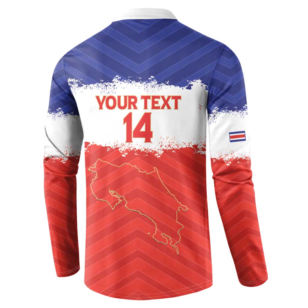 Custom Costa Rica Football Button Sweatshirt Map With Los Ticos Sporty Style - Wonder Print Shop