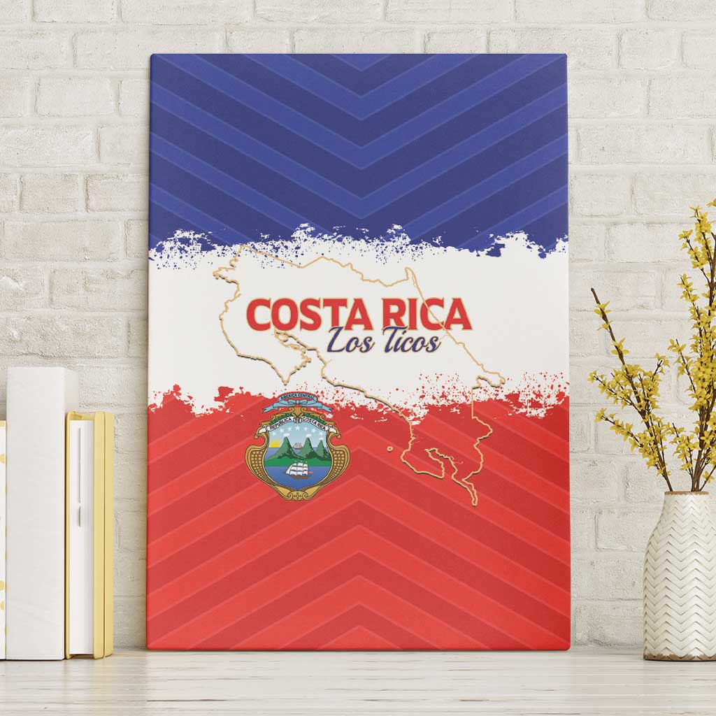 Costa Rica Football Canvas Wall Art Map With Los Ticos Sporty Style - Wonder Print Shop