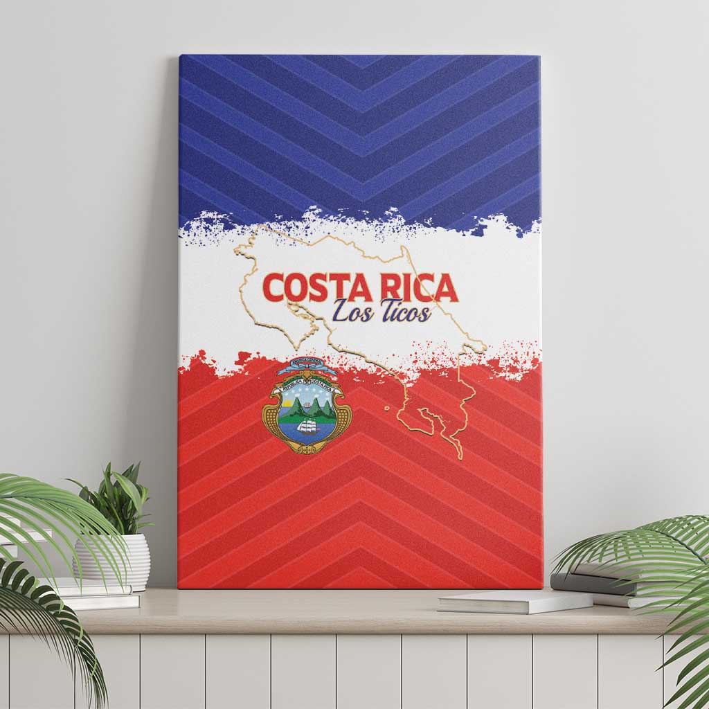 Costa Rica Football Canvas Wall Art Map With Los Ticos Sporty Style - Wonder Print Shop