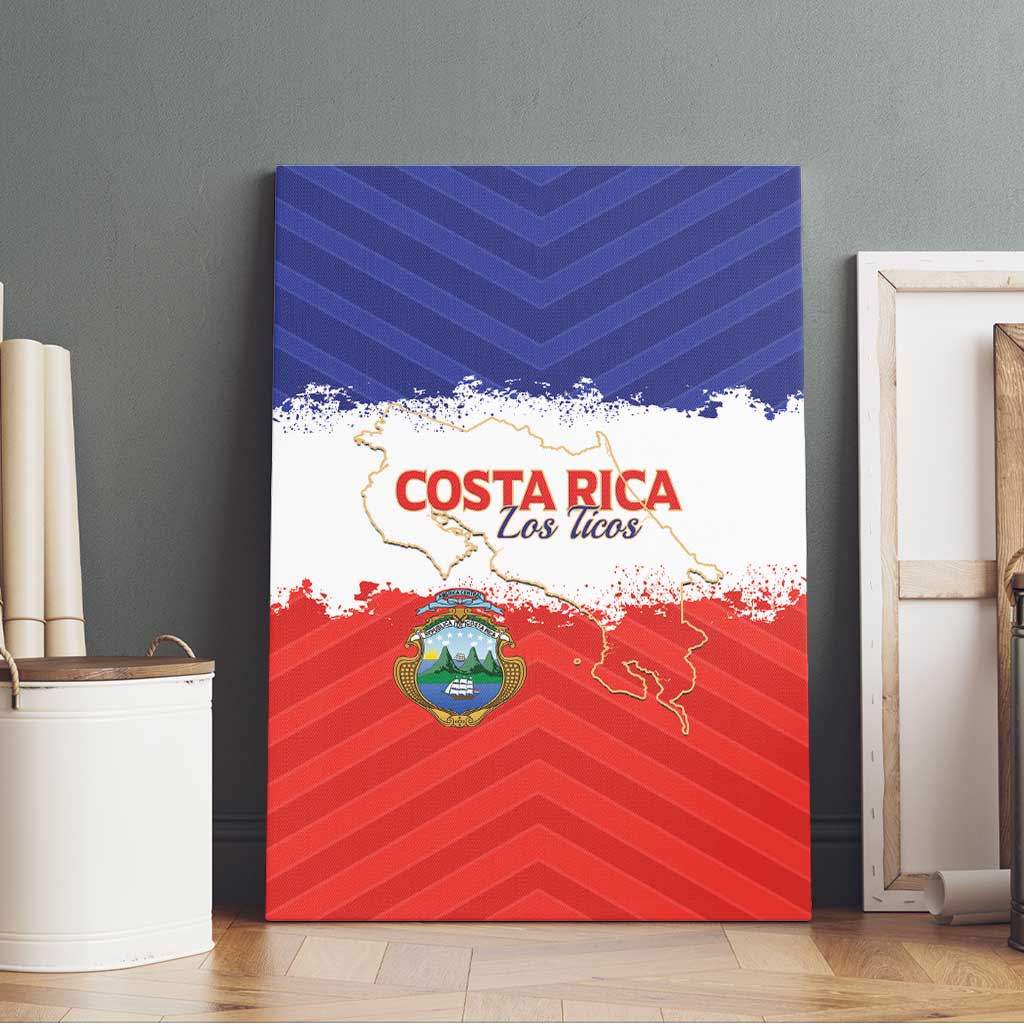 Costa Rica Football Canvas Wall Art Map With Los Ticos Sporty Style - Wonder Print Shop