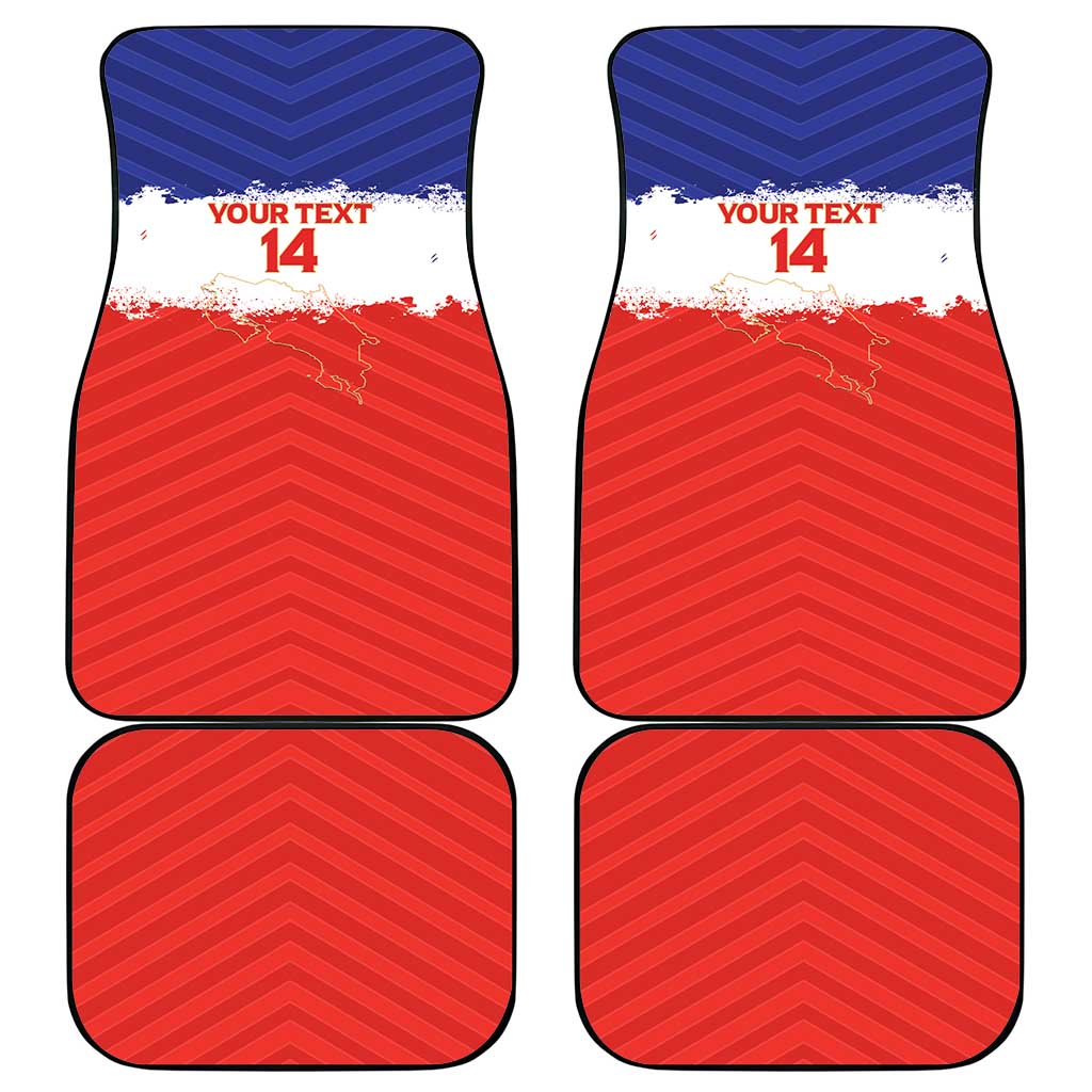 Custom Costa Rica Football Car Mats Map With Los Ticos Sporty Style - Wonder Print Shop