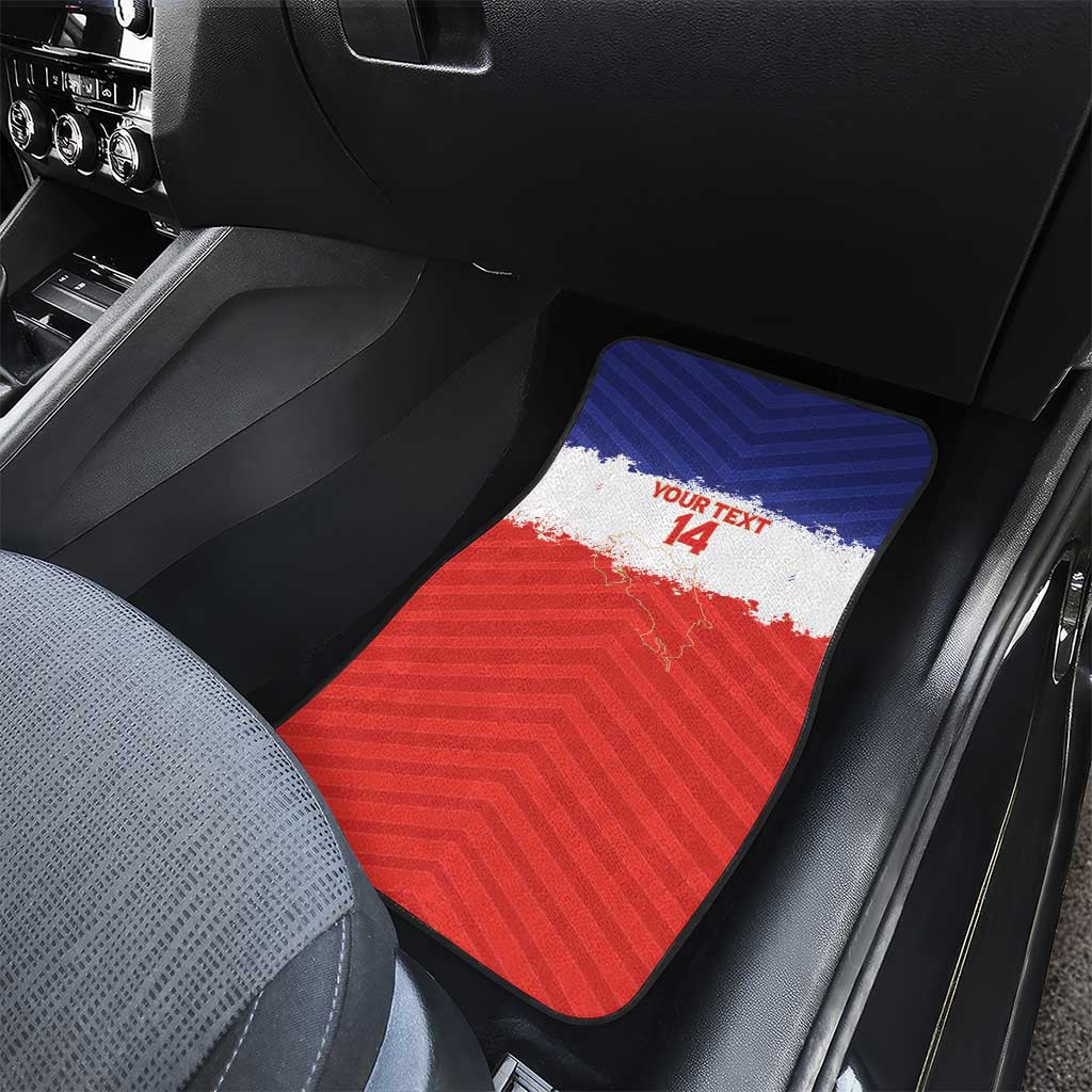 Custom Costa Rica Football Car Mats Map With Los Ticos Sporty Style - Wonder Print Shop