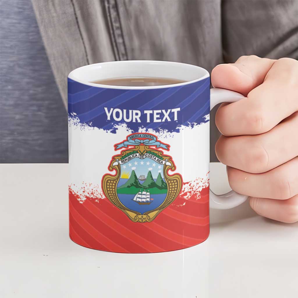 Custom Costa Rica Football Ceramic Mug Map With Los Ticos Sporty Style - Wonder Print Shop