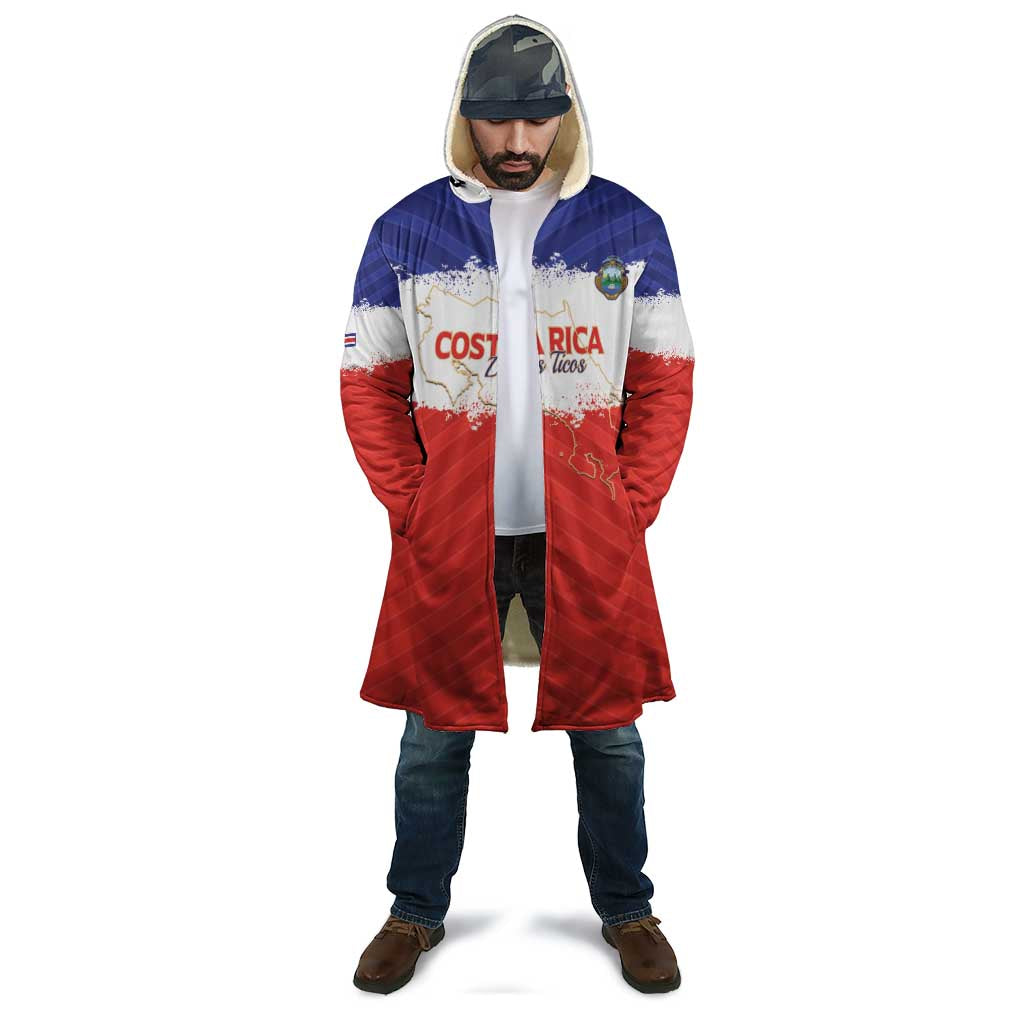 Custom Costa Rica Football Cloak Map With Los Ticos Sporty Style - Wonder Print Shop