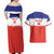 Custom Costa Rica Football Couples Matching Off Shoulder Maxi Dress and Hawaiian Shirt Map With Los Ticos Sporty Style - Wonder Print Shop