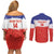 Custom Costa Rica Football Couples Matching Off Shoulder Short Dress and Long Sleeve Button Shirt Map With Los Ticos Sporty Style - Wonder Print Shop