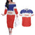 Custom Costa Rica Football Couples Matching Off The Shoulder Long Sleeve Dress and Hawaiian Shirt Map With Los Ticos Sporty Style - Wonder Print Shop