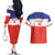 Custom Costa Rica Football Couples Matching Off The Shoulder Long Sleeve Dress and Hawaiian Shirt Map With Los Ticos Sporty Style - Wonder Print Shop