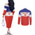 Custom Costa Rica Football Couples Matching Off The Shoulder Long Sleeve Dress and Long Sleeve Button Shirt Map With Los Ticos Sporty Style - Wonder Print Shop