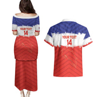 Custom Costa Rica Football Couples Matching Puletasi and Hawaiian Shirt Map With Los Ticos Sporty Style - Wonder Print Shop