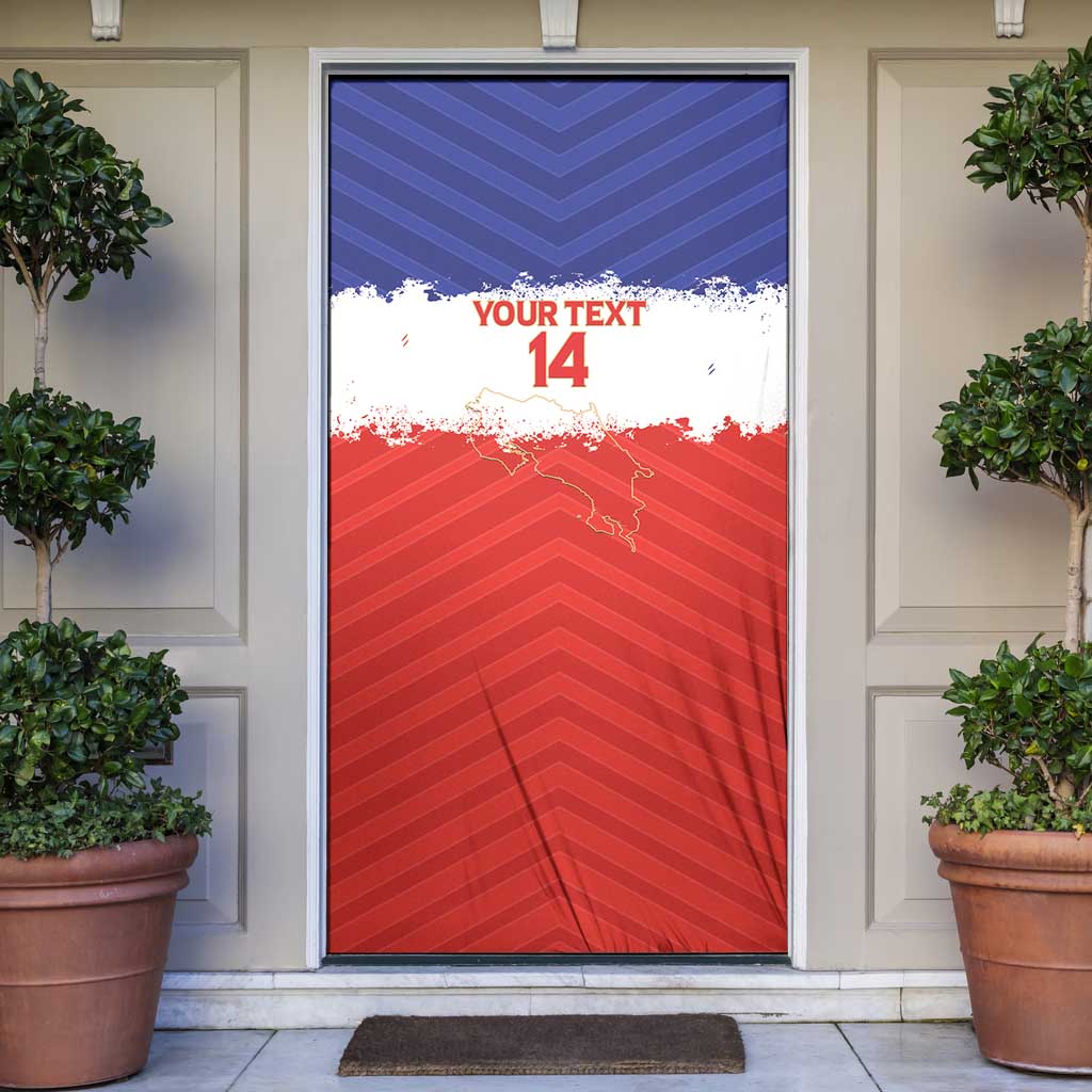 Custom Costa Rica Football Door Cover Map With Los Ticos Sporty Style - Wonder Print Shop