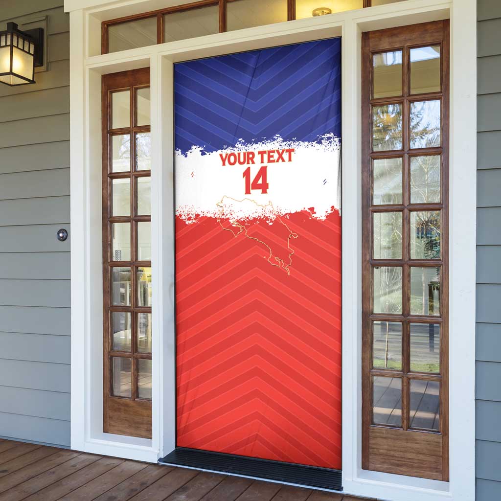 Custom Costa Rica Football Door Cover Map With Los Ticos Sporty Style - Wonder Print Shop