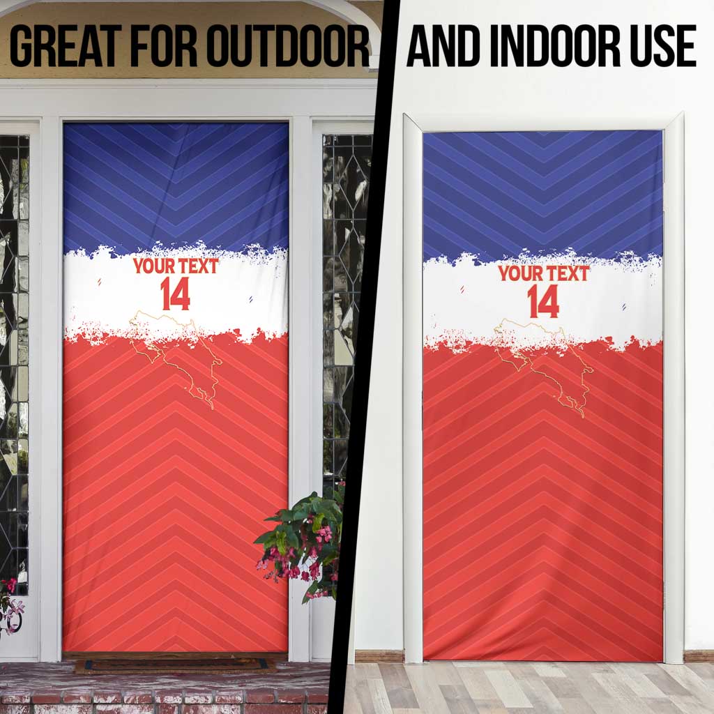 Custom Costa Rica Football Door Cover Map With Los Ticos Sporty Style - Wonder Print Shop