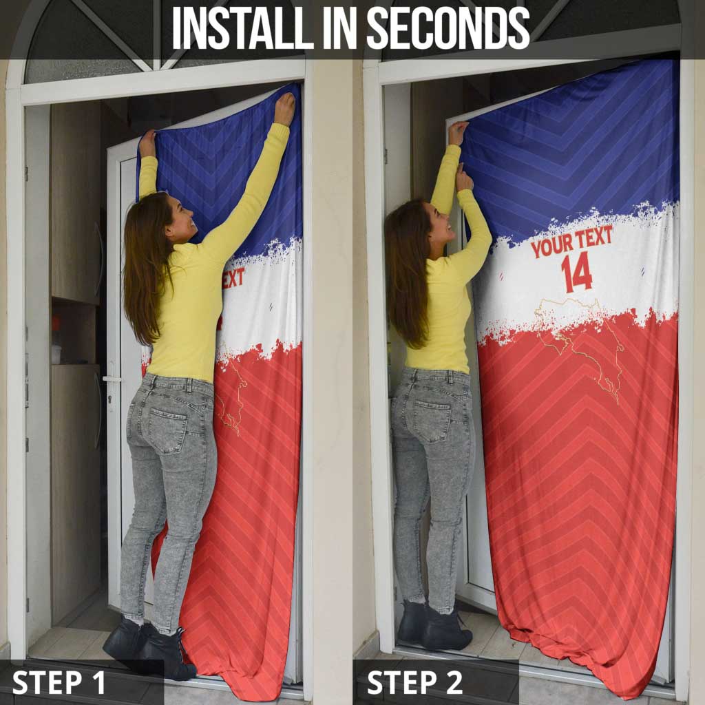 Custom Costa Rica Football Door Cover Map With Los Ticos Sporty Style - Wonder Print Shop